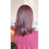 デジタルパーマ×ミディアムピンク